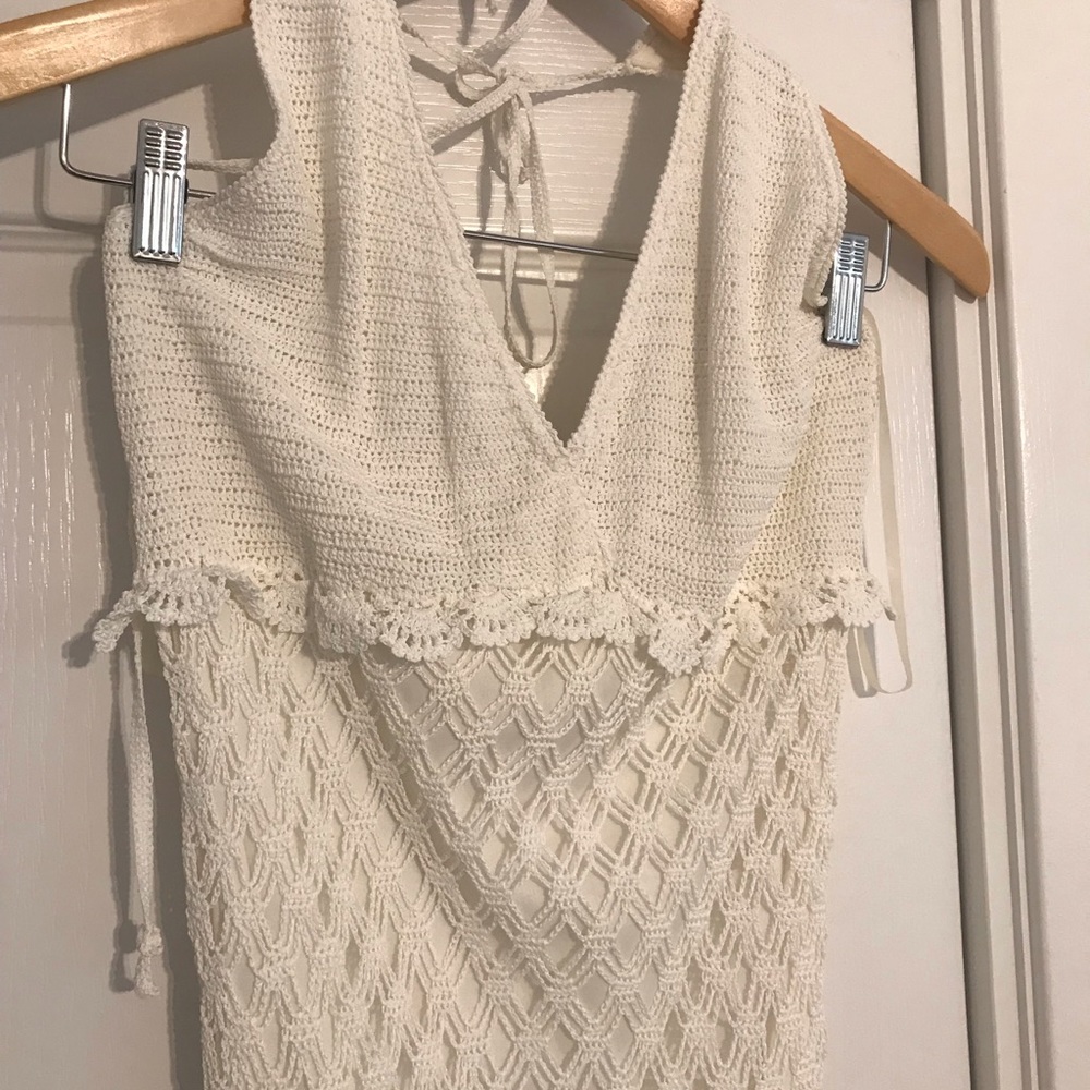 White Crochet dress. Perfect for the beach!